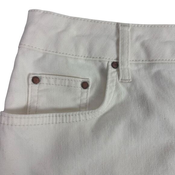 Boden Women's Girlfriend Button Fly 6P White Denim Mini Skirt - Picture 4 of 8